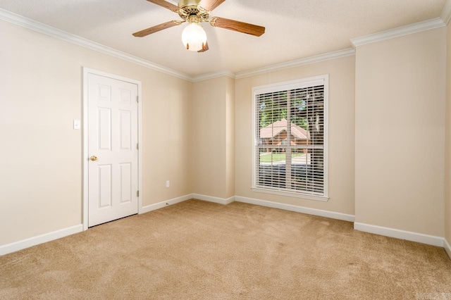1940 Payne Ln, Conway, AR 72034 - unfurnished room with ornamental molding, light colored carpet, and ceiling fan