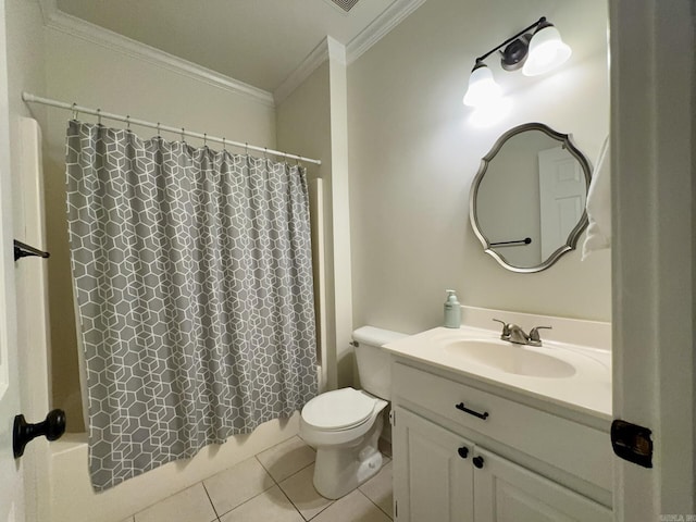 4202 Stephanie, Jonesboro, AR 72401 - full bathroom with ornamental molding, tile patterned flooring, vanity, and shower / bath combo
