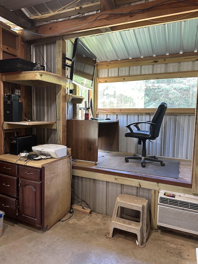 14400 Pikewood Dr, Alexander, AR 72002 - miscellaneous room featuring unfinished concrete floors and a wall mounted air conditioner