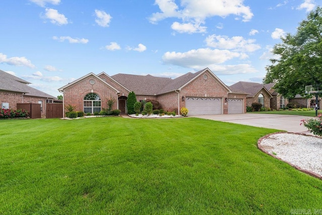 6733 Austin Bay Ct, Sherwood, AR 72120 - view of front of home featuring brick siding, a garage, concrete driveway, and a shingled roof