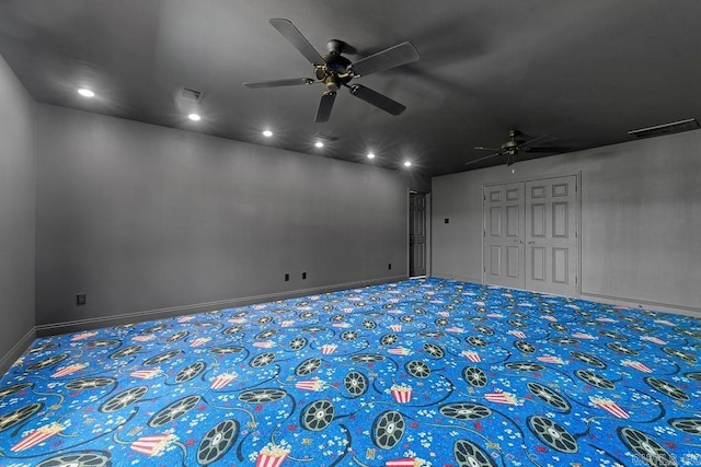 6733 Austin Bay Ct, Sherwood, AR 72120 - unfurnished bedroom featuring carpet flooring, recessed lighting, ceiling fan, and a closet