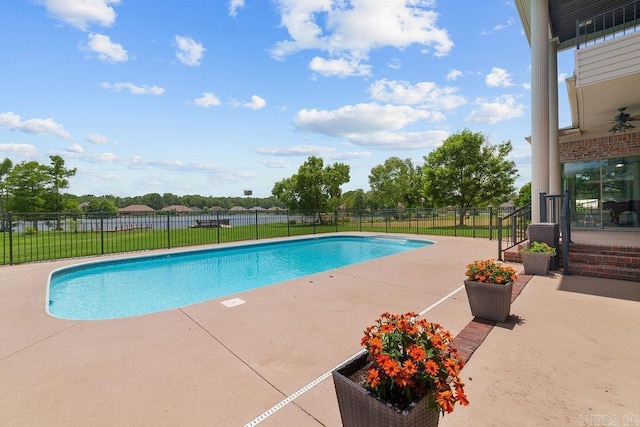 6733 Austin Bay Ct, Sherwood, AR 72120 - view of swimming pool featuring a patio and ceiling fan