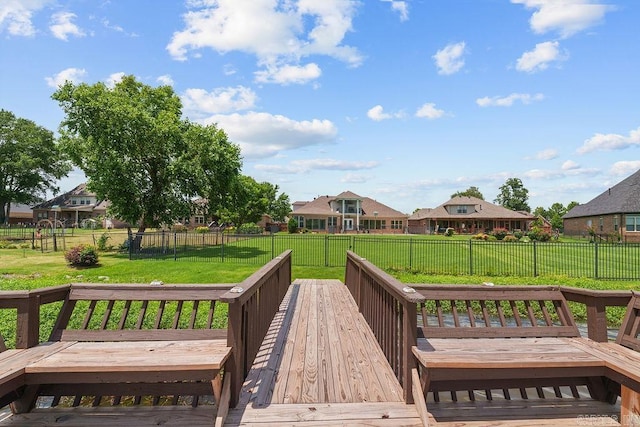 6733 Austin Bay Ct, Sherwood, AR 72120 - wooden terrace featuring a fenced backyard and a residential view