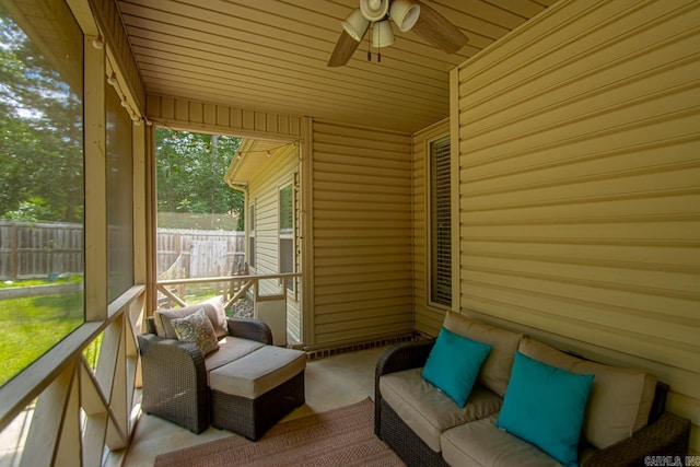 274 Reuben Dr, Alexander, AR 72202 - sunroom featuring ceiling fan