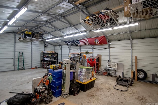 274 Reuben Dr, Alexander, AR 72202 - garage with metal wall