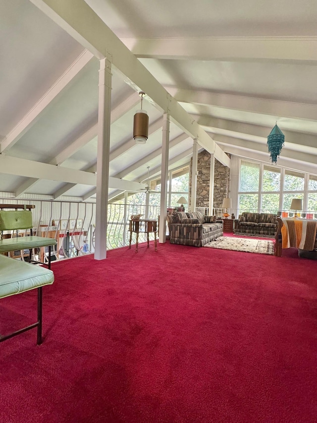 view of carpeted living area