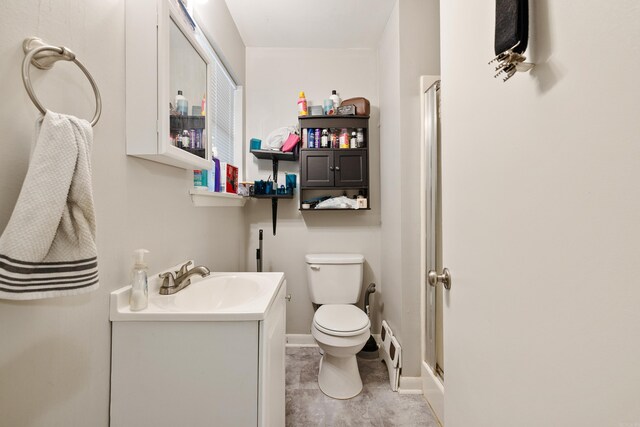 100 E Scenic Dr, North Little Rock, AR 72118 - full bath with vanity, an enclosed shower, a baseboard radiator, and tile patterned flooring