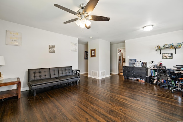 100 E Scenic Dr, North Little Rock, AR 72118 - office area featuring wood finished floors and a ceiling fan
