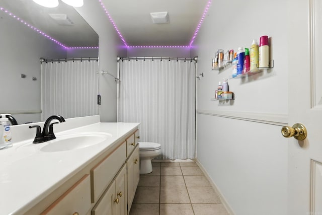 7328 W Ridge Cir, Sherwood, AR 72120 - full bathroom with vanity, tile patterned flooring, and a shower with curtain