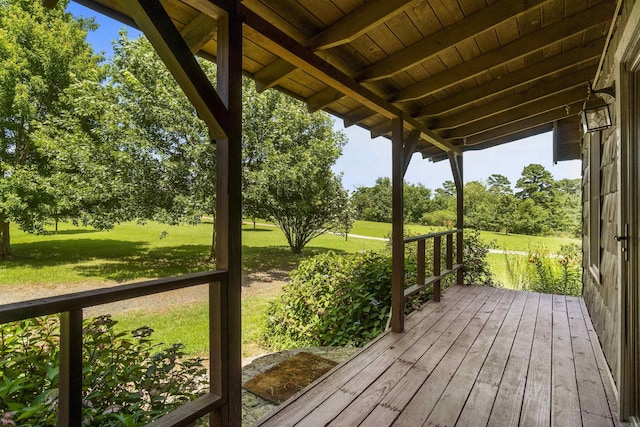 1105 Long Branch Rd, Heber Springs, AR 72543 - deck with a yard and view of wooded area