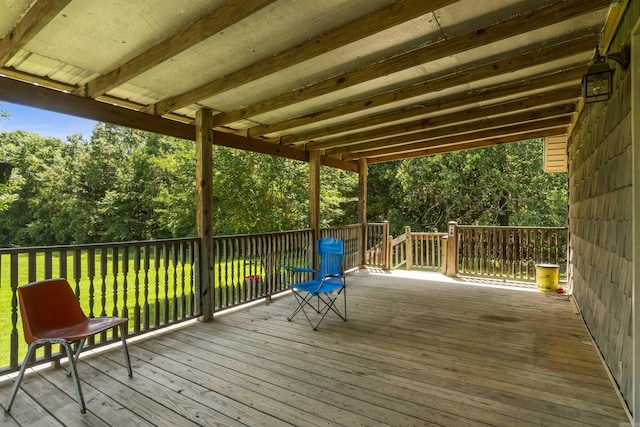 1105 Long Branch Rd, Heber Springs, AR 72543 - wooden terrace featuring a yard and view of scattered trees