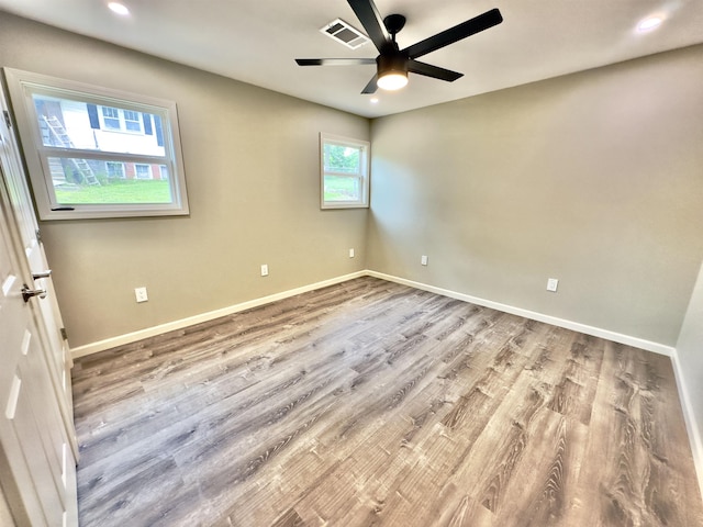 377 N 3rd St Unit B, Black Rock, AR 72415 - spare room featuring a ceiling fan, wood finished floors, and recessed lighting