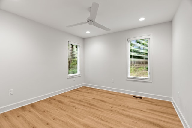 6600 Waverly Dr, Little Rock, AR 72207 - empty room featuring light wood-style floors, recessed lighting, and ceiling fan