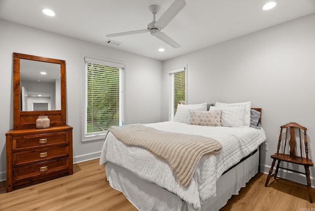 6600 Waverly Dr, Little Rock, AR 72207 - bedroom featuring wood finished floors, recessed lighting, and ceiling fan