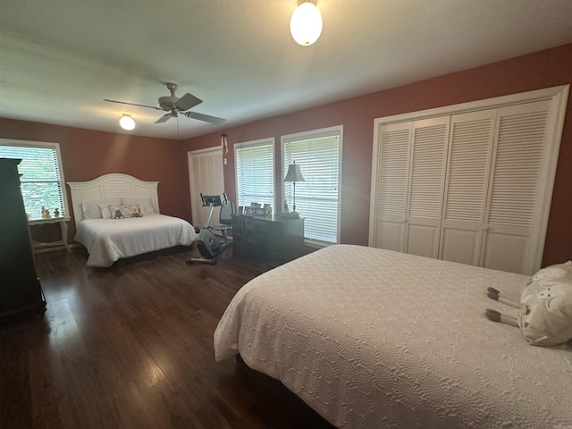 4 Jullian Cir, Dumas, AR 71639 - bedroom featuring dark wood-style floors and a ceiling fan