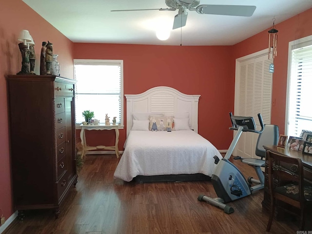 4 Jullian Cir, Dumas, AR 71639 - bedroom with dark wood-style flooring and a ceiling fan