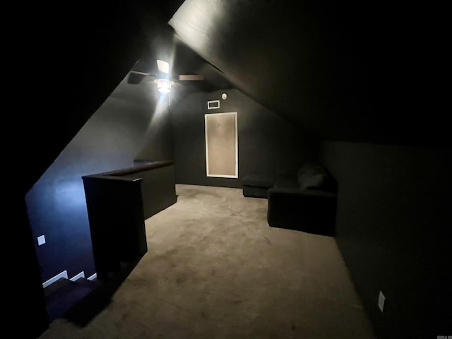 24 Tradewinds Dr, Cabot, AR 72023 - cinema featuring carpet, vaulted ceiling, and ceiling fan
