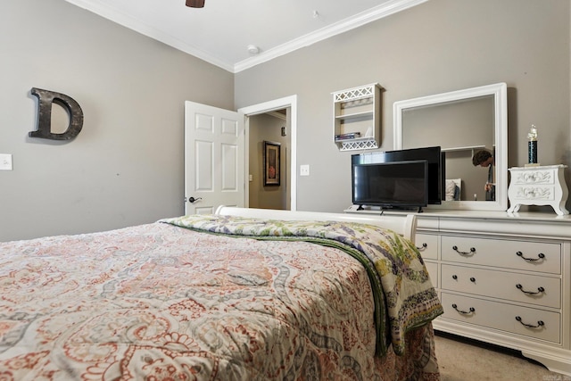 28 Chemin Ct, Little Rock, AR 72223 - bedroom with ornamental molding, light colored carpet, and a ceiling fan