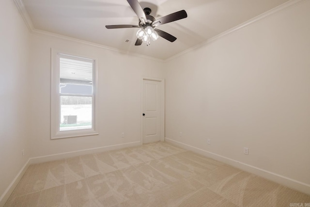 127 Edgewood Cir, Little Rock, AR 72223 - spare room with crown molding, light colored carpet, and a ceiling fan