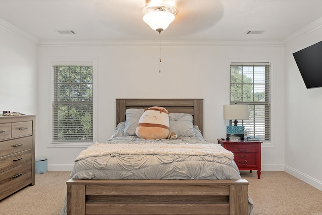 5201 Providence Cir, Jonesboro, AR 72404 - bedroom featuring light carpet and ornamental molding