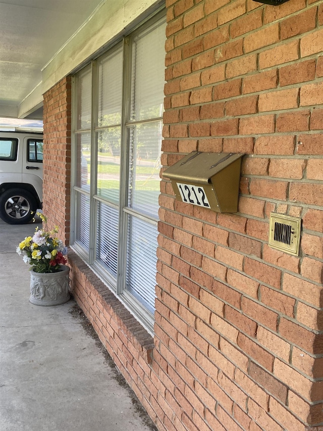 exterior view of brick siding