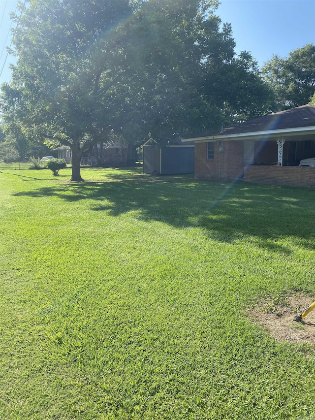 view of green lawn