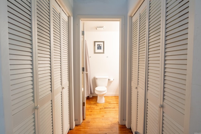 423 E 3rd St Unit 216, Little Rock, AR 72201 - corridor with light wood-style floors and baseboards