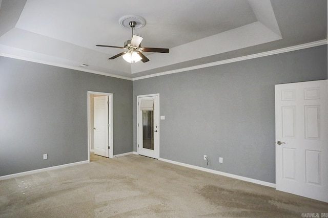 1224 N Pt, North Little Rock, AR 72118 - carpeted spare room with a raised ceiling, ceiling fan, and ornamental molding