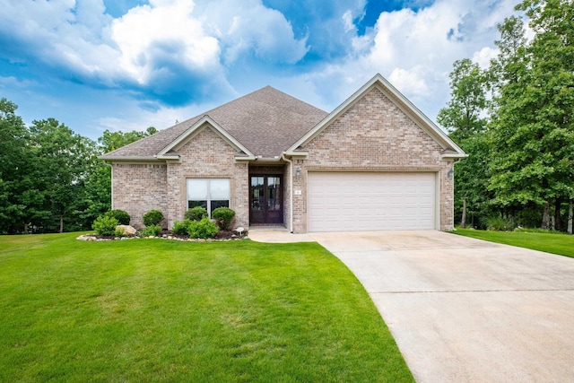 8 Flint Creek Ct, Little Rock, AR 72223 - view of front of house with concrete driveway, brick siding, a garage, and a front yard