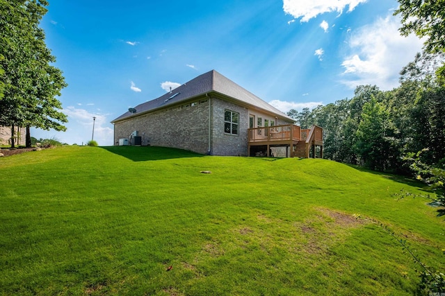 8 Flint Creek Ct, Little Rock, AR 72223 - view of green lawn with a deck and stairs