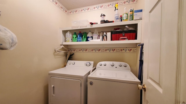 81 Pheasant Run Dr, Cabot, AR 72023 - laundry room featuring washer and dryer and a textured ceiling