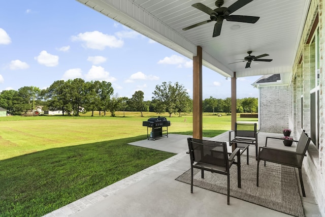 148 Irene Cir, Greenbrier, AR 72058 - view of patio / terrace featuring a grill and ceiling fan