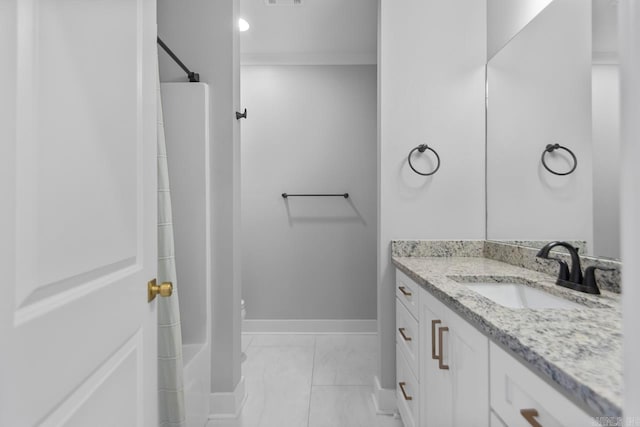 49 Saffron Cir, Little Rock, AR 72223 - bathroom featuring vanity, marble look tile flooring, and washtub / shower combination