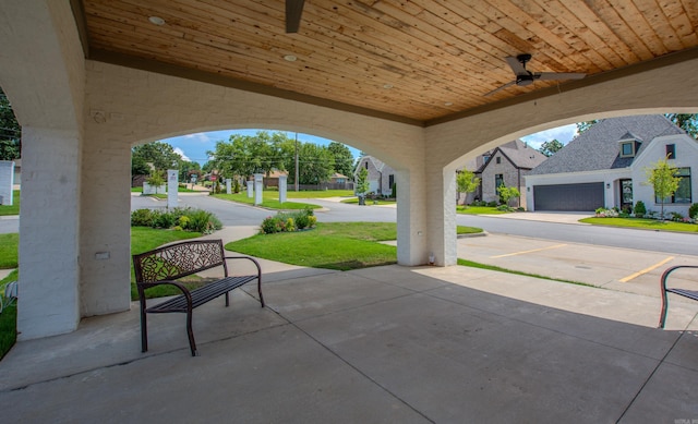 101 Mergeron Ct, Little Rock, AR 72212 - view of patio / terrace featuring ceiling fan and a residential view