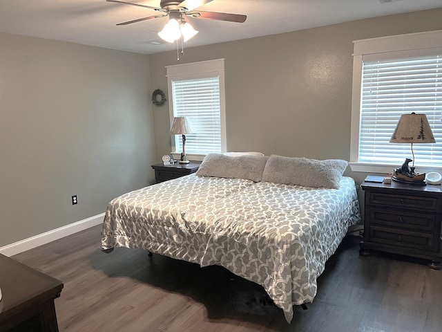 758 Barren Fork Rd, Mount Pleasant, AR 72561 - bedroom with dark wood-style floors and ceiling fan