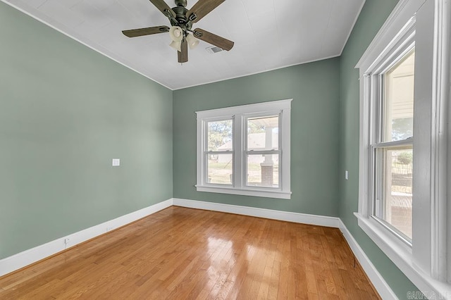 408 N 3rd St, Cabot, AR 72023 - unfurnished room featuring light wood finished floors, a ceiling fan, and crown molding