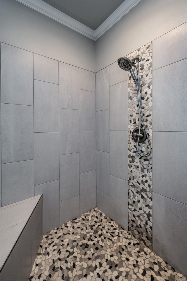 21 Piper Ln, Little Rock, AR 72223 - bathroom with crown molding and tiled shower
