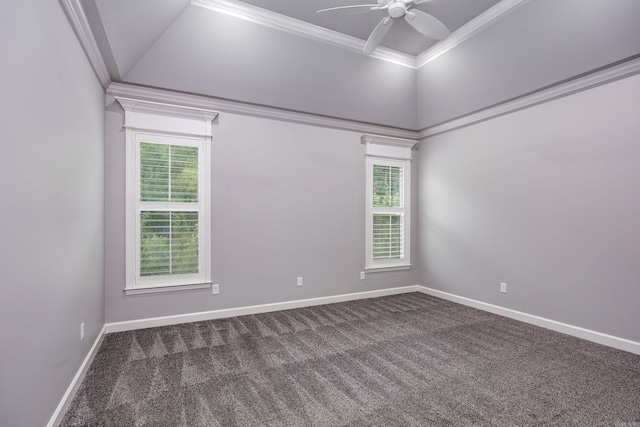 21 Piper Ln, Little Rock, AR 72223 - unfurnished room with dark carpet, ceiling fan, and ornamental molding