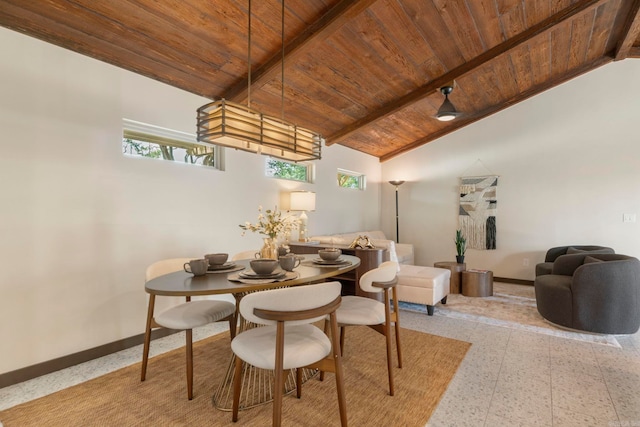 128 Dickson Dr, Little Rock, AR 72207 - dining room with wooden ceiling and baseboards