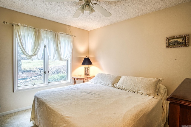 5 Lanza Ct, Hot Springs Village, AR 71909 - carpeted bedroom featuring a ceiling fan and a textured ceiling