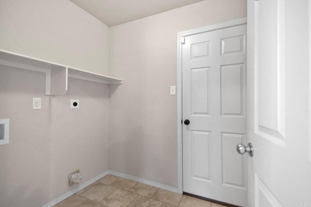 9701 Zuber, Alexander, AR 72002 - laundry area with hookup for an electric dryer and light tile patterned flooring