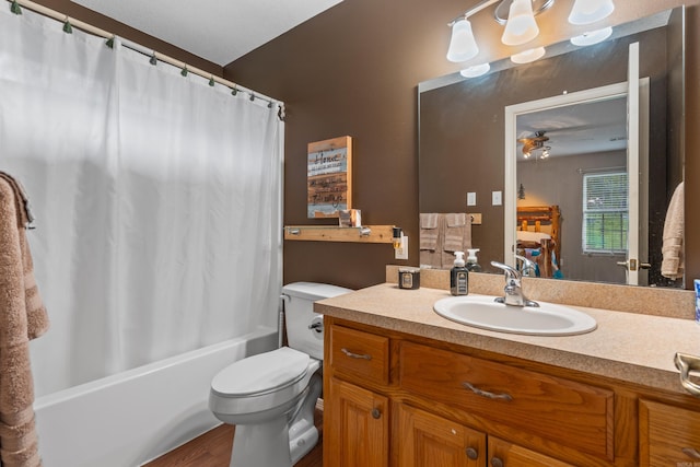 529 Charlie Stover, Royal, AR 71968 - full bath with vanity, shower / bath combo, and wood finished floors