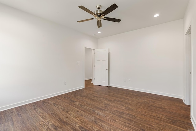 85 Lewis Loop, Greenbrier, AR 72058 - unfurnished room featuring a ceiling fan, dark wood-style flooring, and recessed lighting