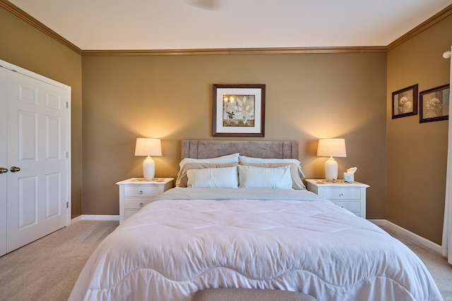 4116 Wildflower Ln, Benton, AR 72015 - bedroom with light carpet and crown molding