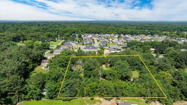 7616 Samples Rd, Benton, AR 72019 - aerial view of property's location with a heavily wooded area and property boundaries highlighted