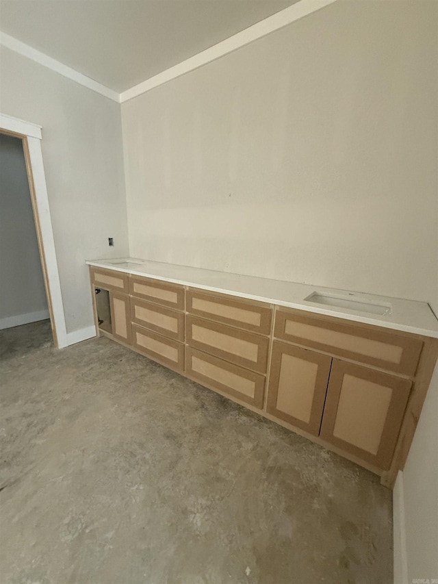 6960 Christine Ln, Benton, AR 72019 - bathroom with concrete flooring and crown molding