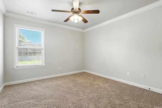 6137 Remington Dr, Bryant, AR 72022 - unfurnished room with carpet flooring, crown molding, and ceiling fan