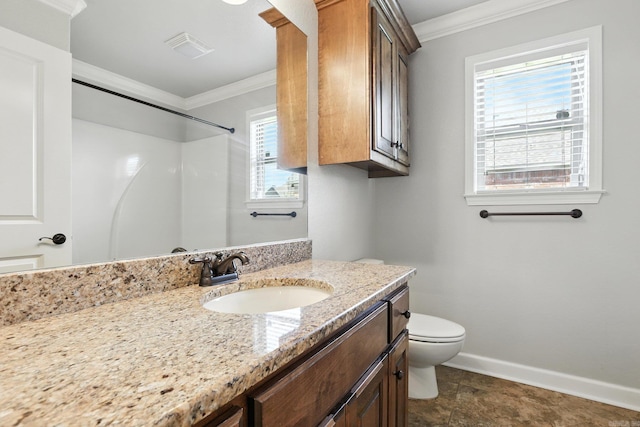 6137 Remington Dr, Bryant, AR 72022 - full bath with vanity, ornamental molding, and a shower