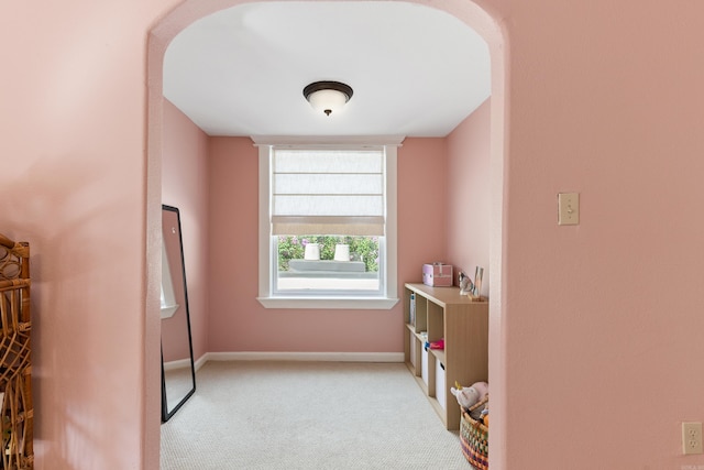 120 Crystal Ct, Little Rock, AR 72205 - carpeted bedroom featuring arched walkways and baseboards
