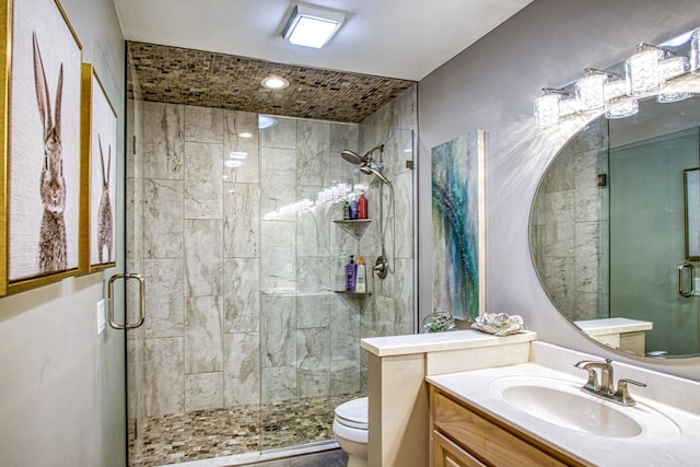 23 Emanuel Dr, Hot Springs Village, AR 71909 - bathroom featuring vanity and a stall shower